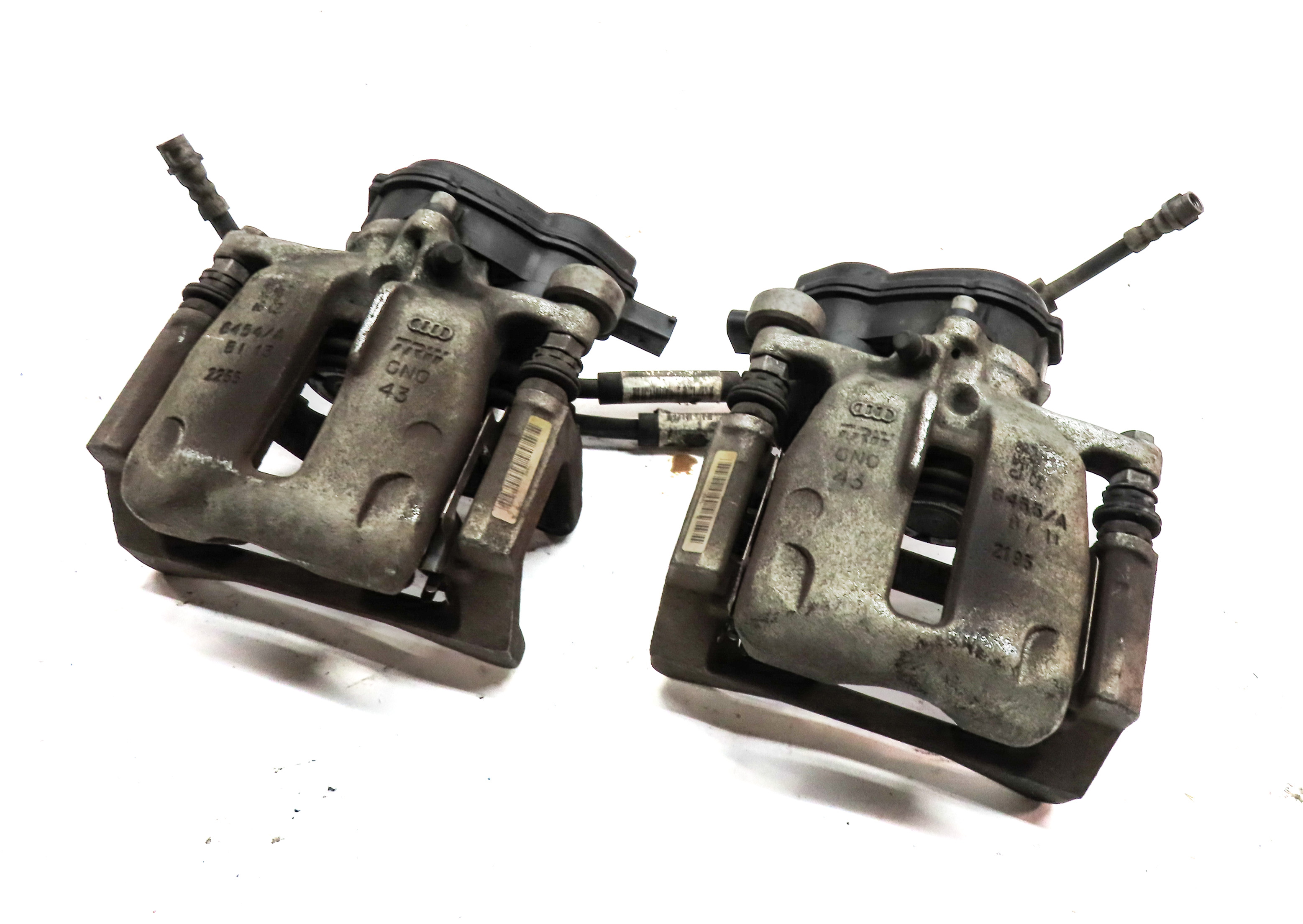 13-17 AUDI Q5 (B8 8R) REAR LEFT RIGHT BRAKE CALIPER ACTUATOR SET (12.99" ROTOR) — exact item pictured